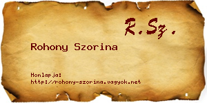 Rohony Szorina névjegykártya